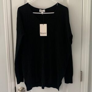 & Merci Black‎ v neck pullover Sweater Dress S NWT casual oversized Lagenlook
